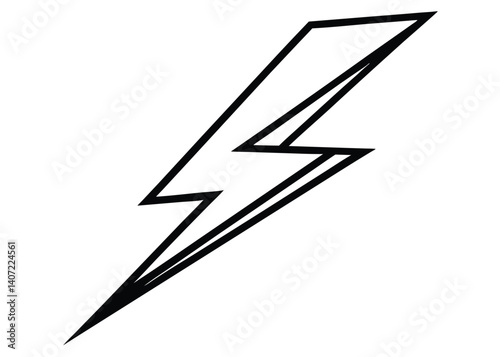 Free Download Thunderbolt line art silhouette vector for energy, power, and storm themes - GFXLoad