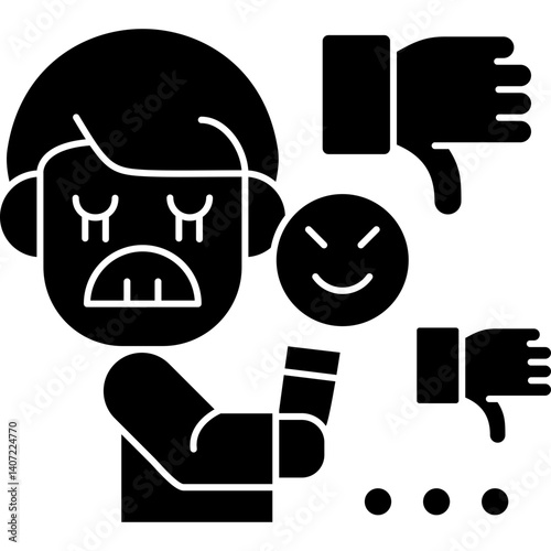 Cyberbullying Icon Vector Element