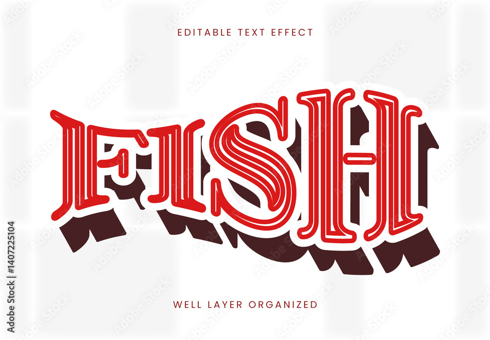 Fish Text Effect Design Template Stock Template | Adobe Stock