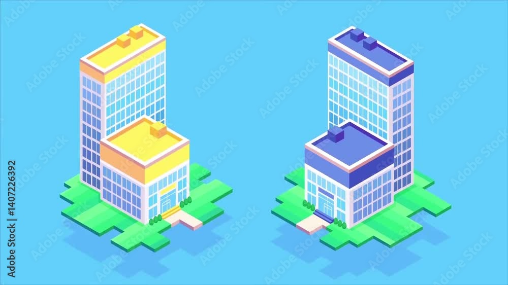 Smart Isometric Corporate Buildings in a Sustainable Urban Environment Smart Isometric Corporate Buildings in a Sustainable Urban Environment