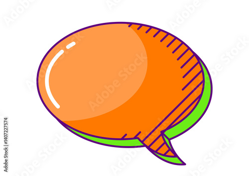 Speech bubble in line art style. Decorative abstract background.