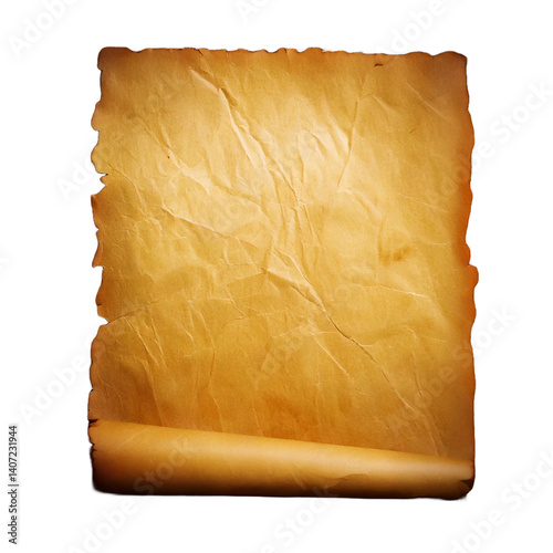 Obraz na płótnie Old parchment paper on transparent background w salonie