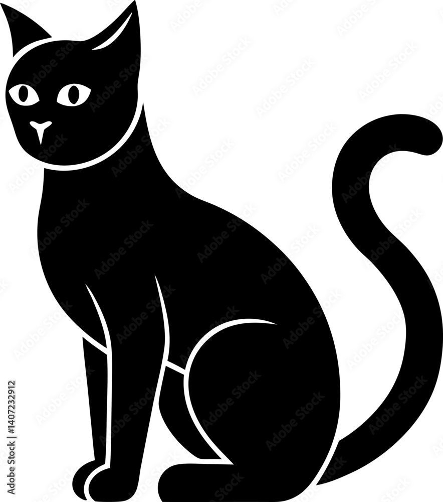 black cat vector illustration