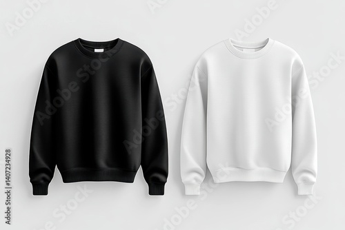 Blank black and white crewneck sweatshirts photo