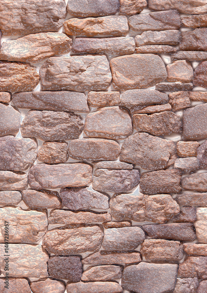 Obraz premium Decorative stone cladding creating rustic wall texture