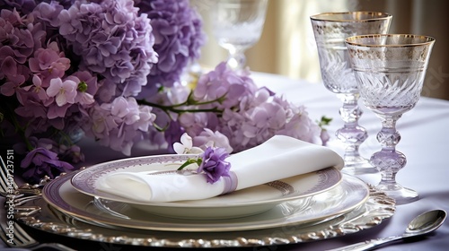 table purple and white