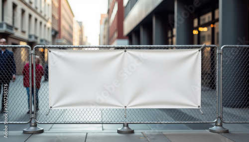 Wallpaper Mural Horizontal banner mockup. Empty outdoor banner mockup for event or commercial use in downtown Torontodigital.ca