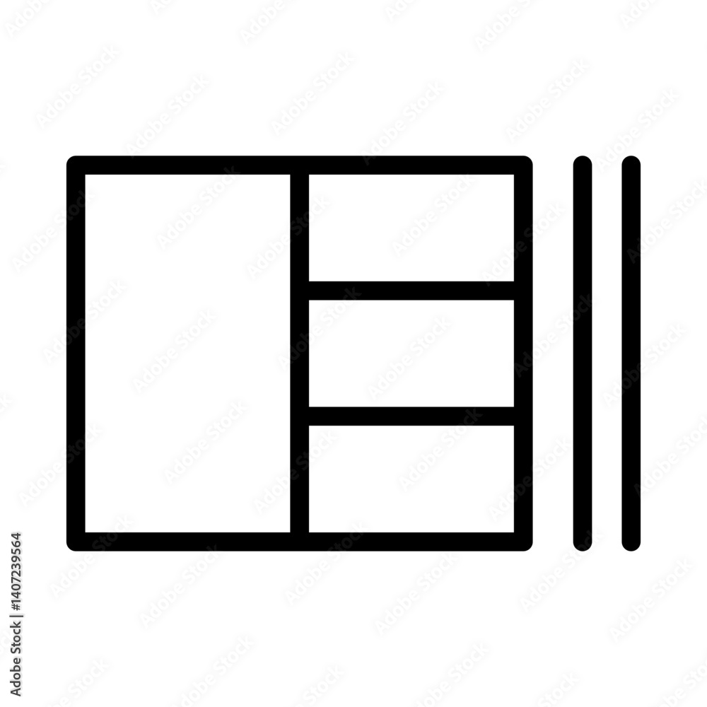 minimalist bento box icon with divided compartments - flat icon for apps and websites
minimalist bento box icon with divided compartments - flat icon for apps and websites