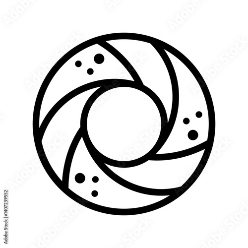 minimalist bagel icon with textured outline and seed toppings - flat icon for apps and websites
