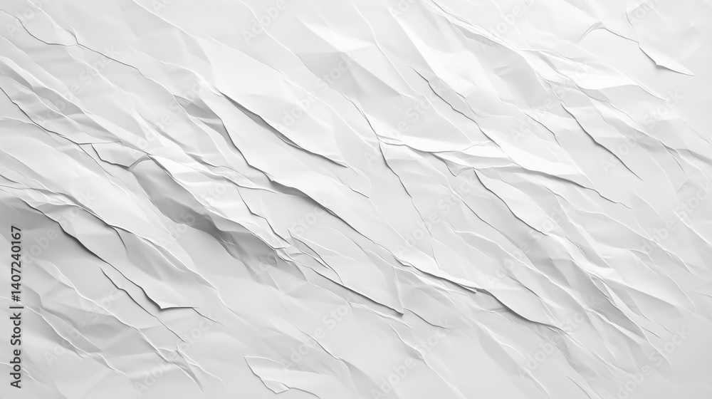 Obraz premium crumpled paper texture, crumpled paper background, white crumpled paper, ai generated