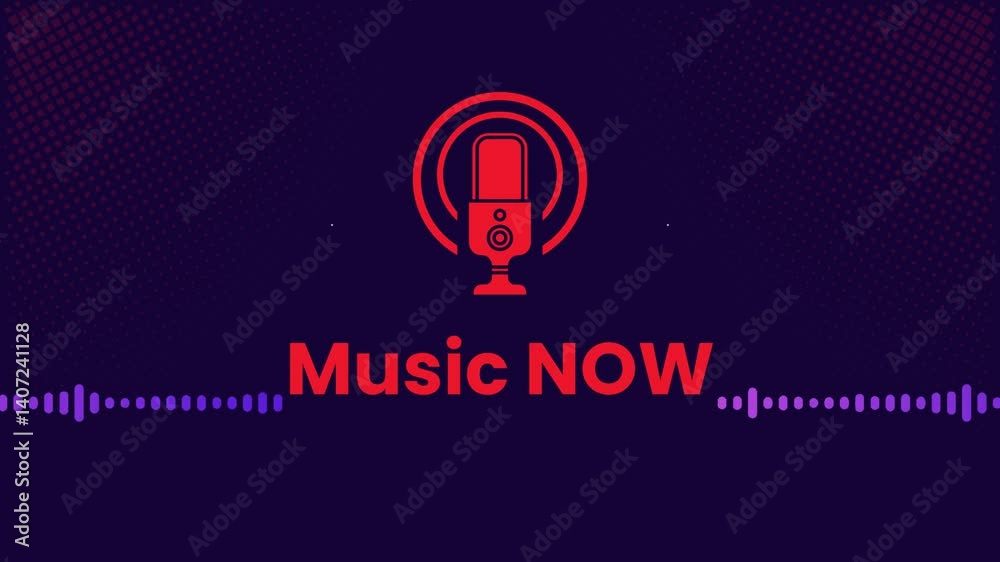 Music Now text animation - 4K dynamic motion graphics for DJ intros, concert promos, YouTube videos, and music events