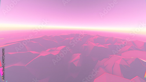 Pink floral abstract design with light sunset hues