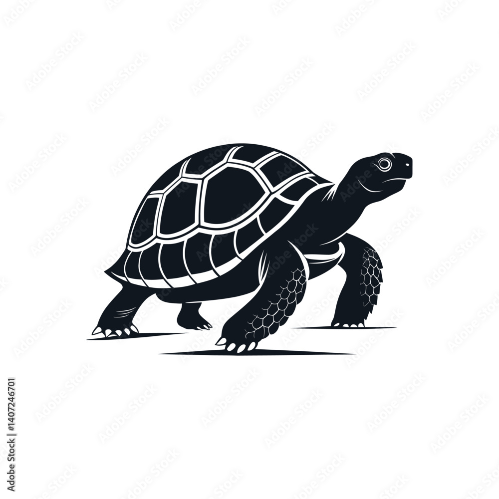 Obraz premium tortoise silhouette logo vector line art logo design