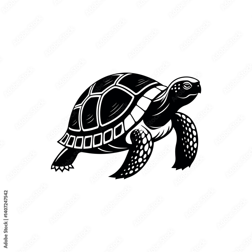 Fototapeta premium tortoise silhouette logo vector line art logo design