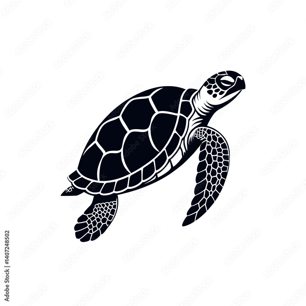 Fototapeta premium tortoise silhouette logo vector line art logo design