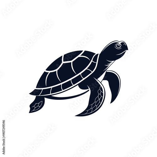 tortoise silhouette logo vector line art logo design