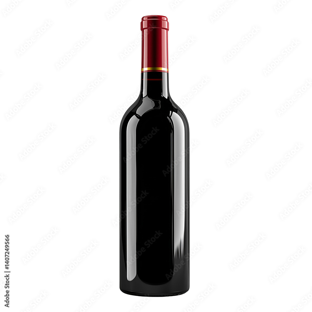 Elegant red wine bottle beverage alcohol drink studio shot isolated on transparent background Elegant red wine bottle beverage alcohol drink studio shot isolated on transparent background