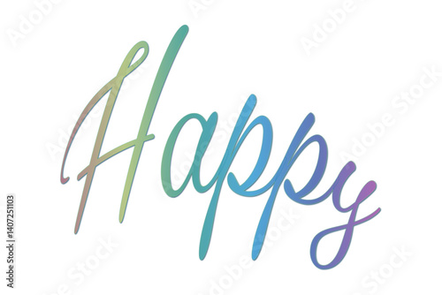 Happy（幸せ）の文字のベクター素材
