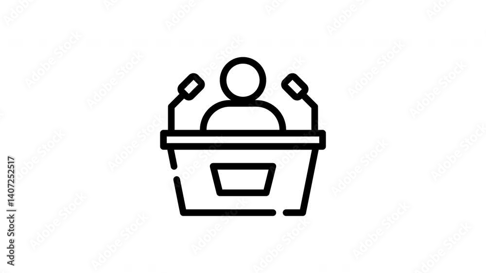 icon line motion graphic speech
