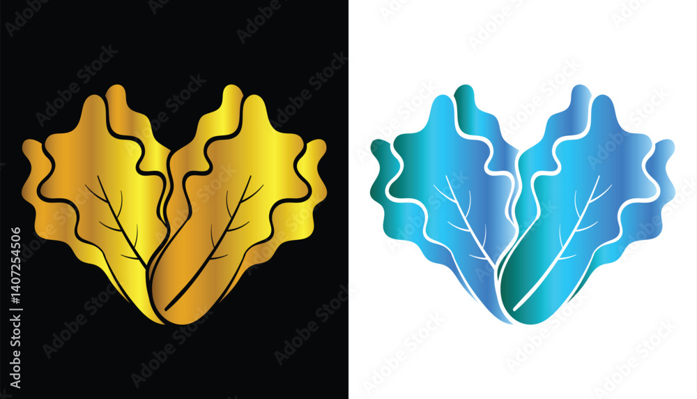 Obraz premium Vector image of a beautiful and attractive gold mustard vegetable logo on a black and white background