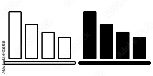 Bar Graph Icon Outline Glyph Style - Statistics, Data, Analytics, Business