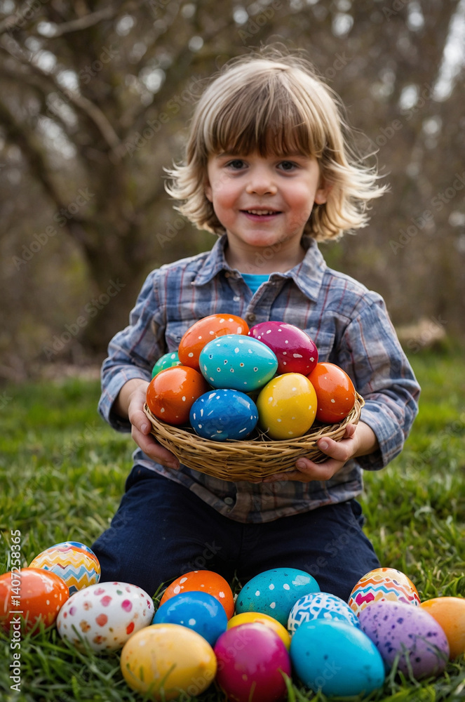 girl with easter eggs girl with easter eggs