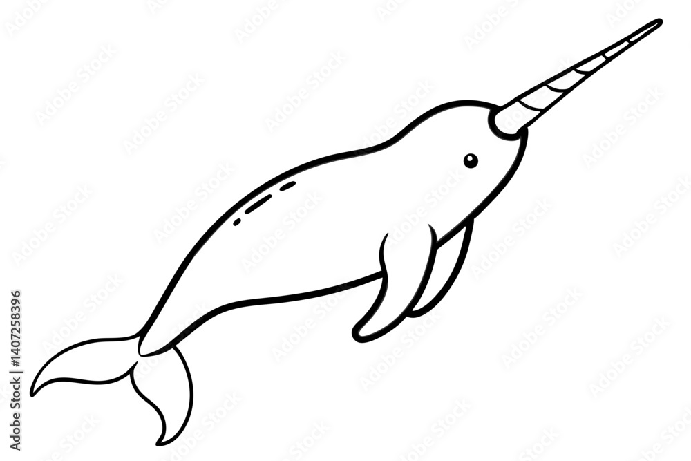 Obraz premium Modern Narwhal Vector