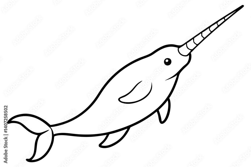 Obraz premium Modern Narwhal Vector
