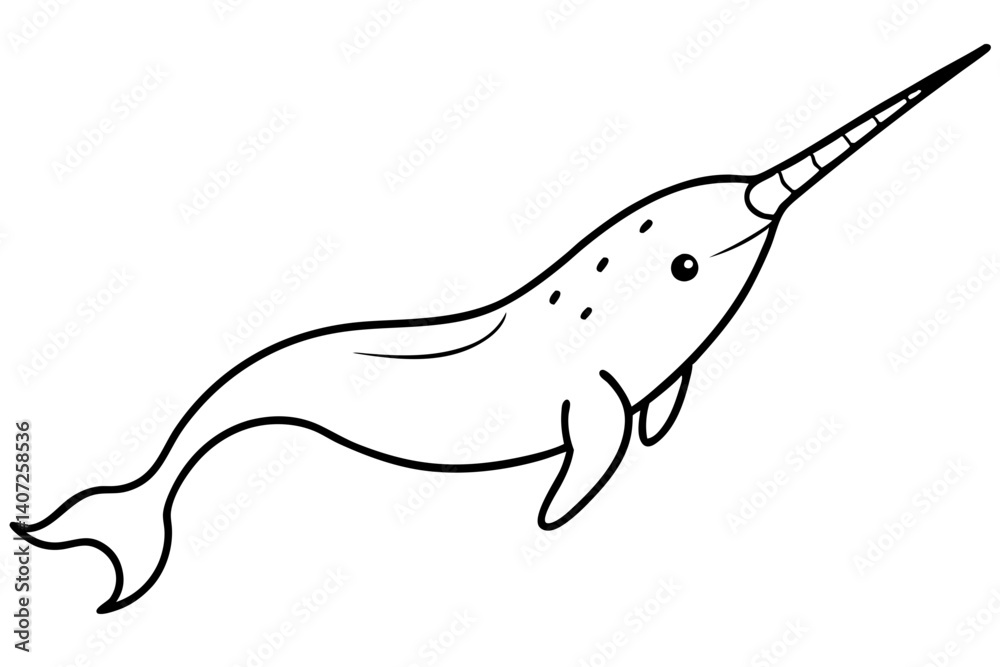 Obraz premium Modern Narwhal Vector