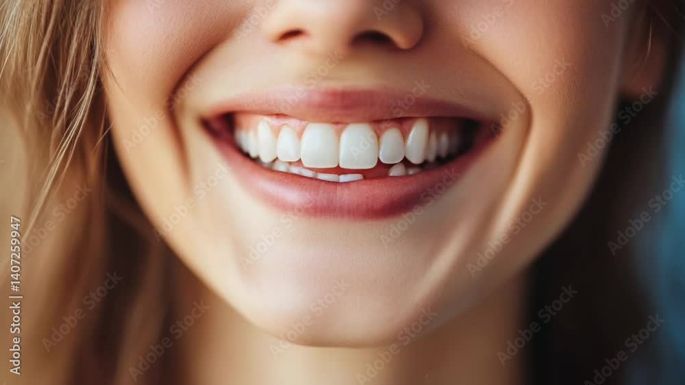 Close-up of a Radiant Smile with Perfect White Teeth, Representing Dental Health and Beauty Close-up of a Radiant Smile with Perfect White Teeth, Representing Dental Health and Beauty