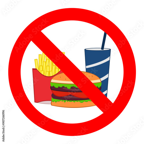 sign of prohibited on bringing food from outside. No outside food and drink