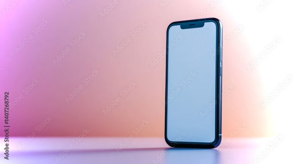Minimalist smartphone on pastel beige background showcasing sleek design and modern conceptual art