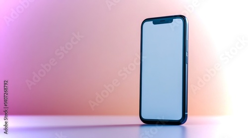 Obraz na płótnie Minimalist smartphone on pastel beige background showcasing sleek design and modern conceptual art w salonie