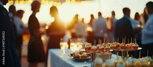 Golden Hour Celebration: Exquisite Canap?s at a Sunset Cocktail Party