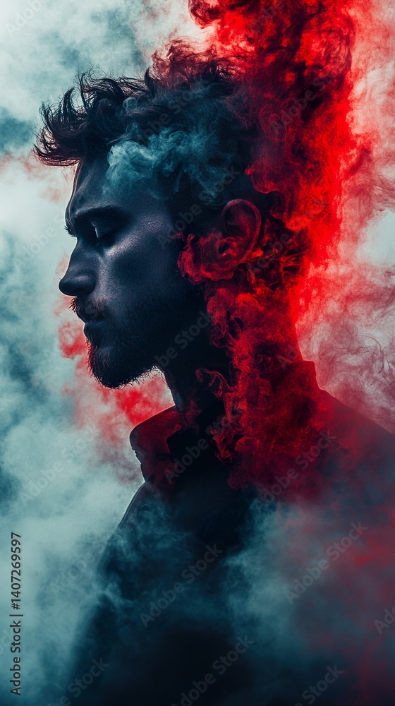 Fototapeta premium Dramatic Smoke Portrait
