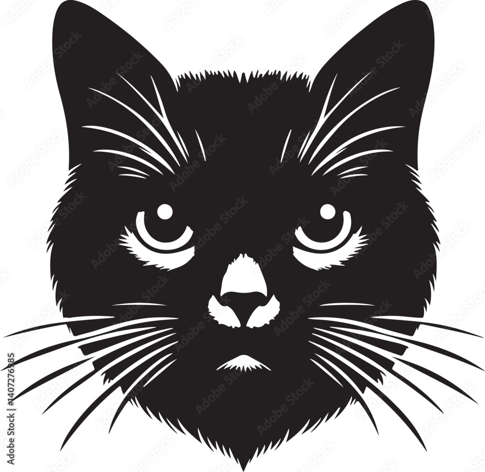 Fototapeta premium A silhouette cat face