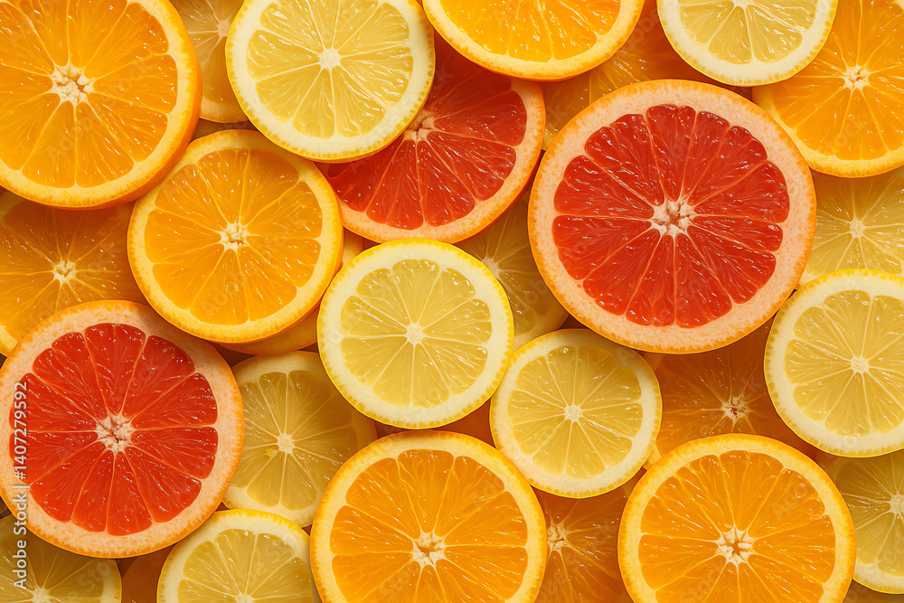 A vibrant assortment of citrus fruits, including oranges, lemons, and grapefruits A vibrant assortment of citrus fruits, including oranges, lemons, and grapefruits