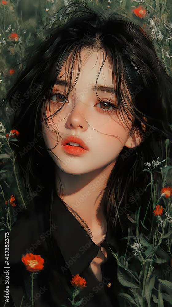 Fototapeta premium Beautiful Girl in a Garden