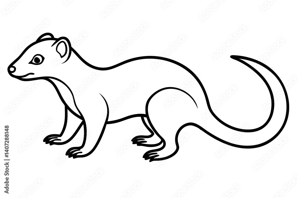 Mongoose Minimalist Line Art Mongoose Minimalist Line Art
