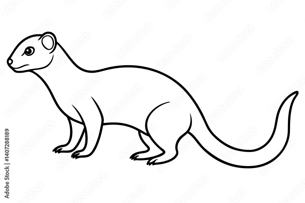 Mongoose Minimalist Line Art Mongoose Minimalist Line Art