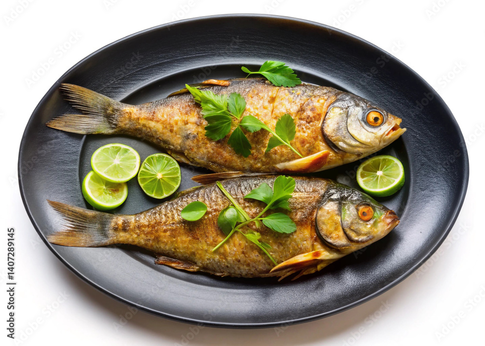 fried fish with vegetables fried fish with vegetables
