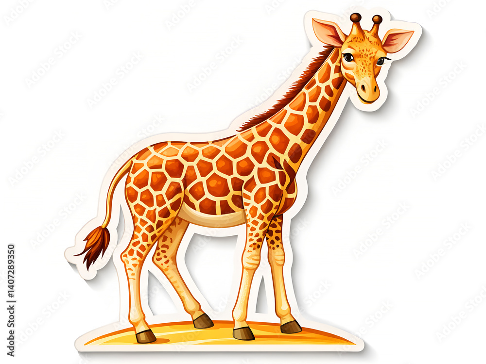 Fototapeta premium Vector design of a giraffe in a playful pose, perfect for wildlife and childrens themes