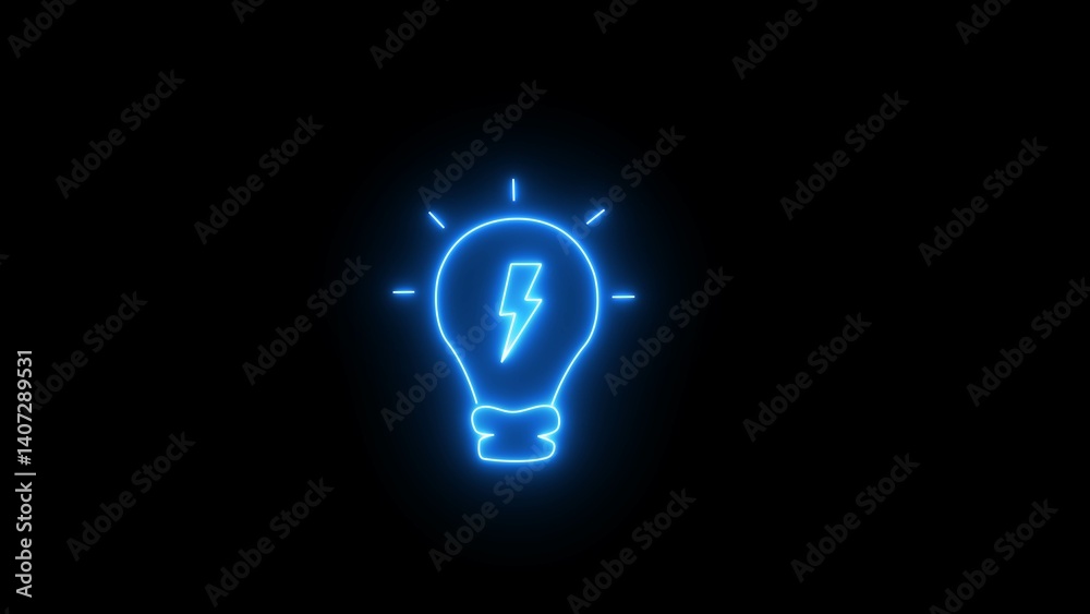 Glowing electric bulb icon image. Light lamp icon with shadow on black background. Glowing electric bulb icon image. Light lamp icon with shadow on black background.