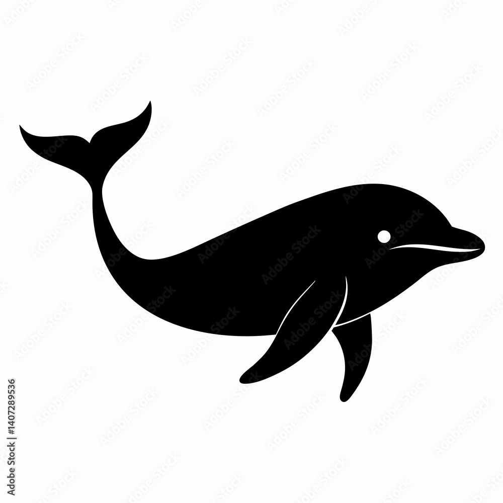 Obraz premium Minimalist Whale Silhouette Vector