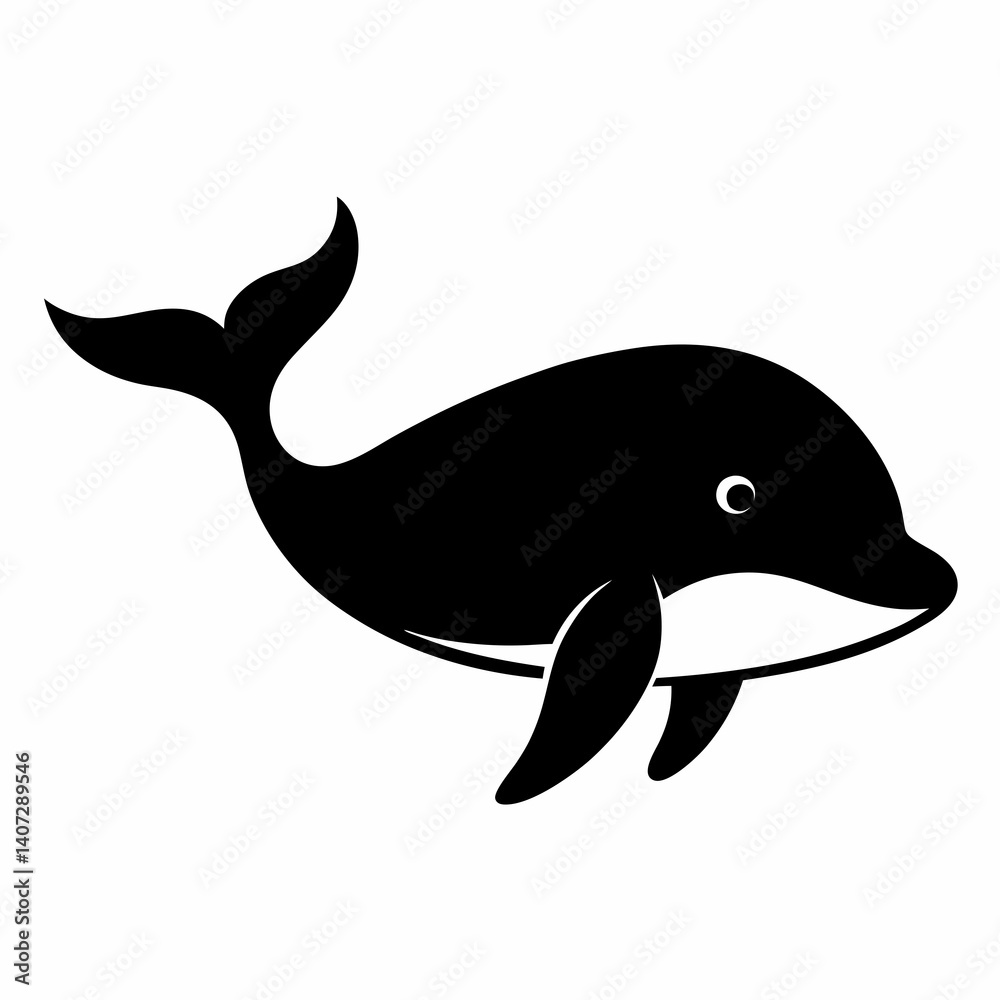 Fototapeta premium Minimalist Whale Silhouette Vector
