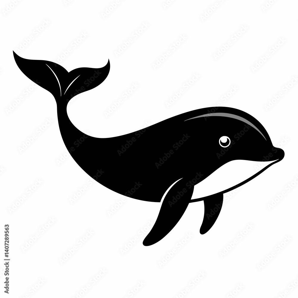 Fototapeta premium Minimalist Whale Silhouette Vector