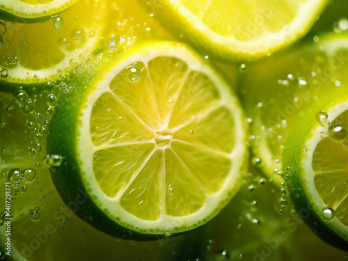 Radiant blend of lemon and lime in a burst of zesty yellow and green hues