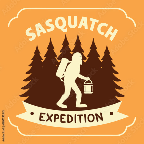 Sasquatch Expedition Retro Style T-Shirt for Bigfoot Believers and Hikers
