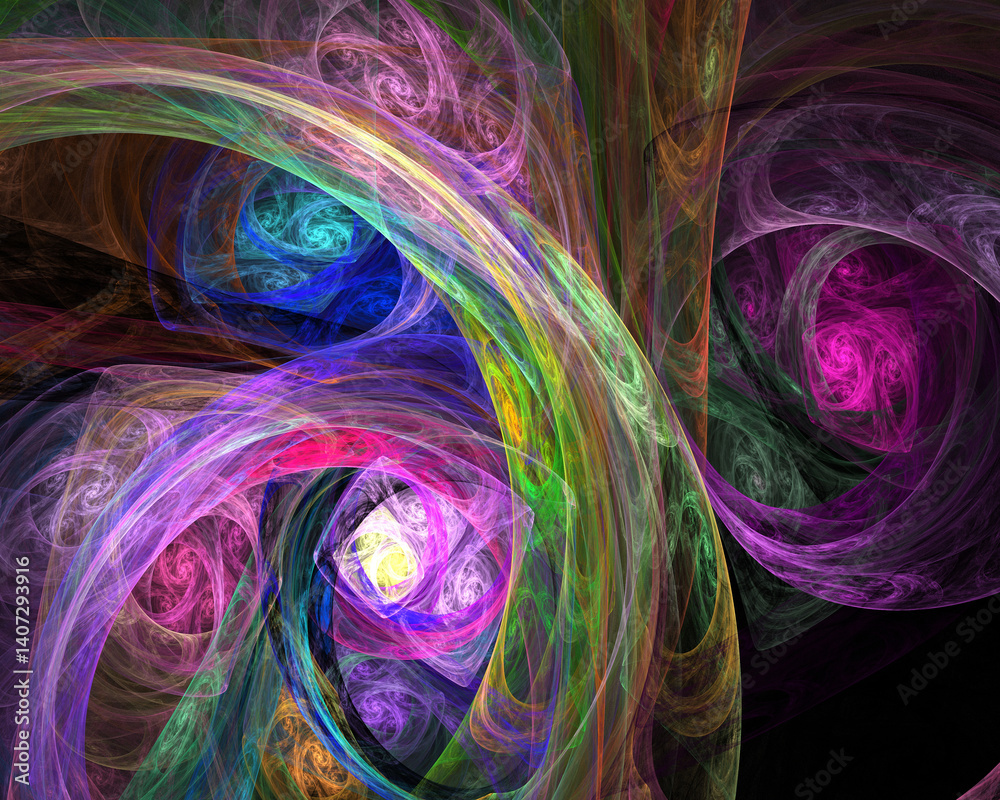 Fractal colored abstract on black background