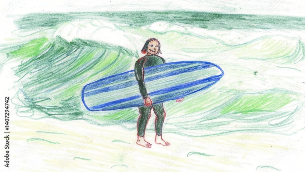 Person holding a surfboard enjoying the ocean waves